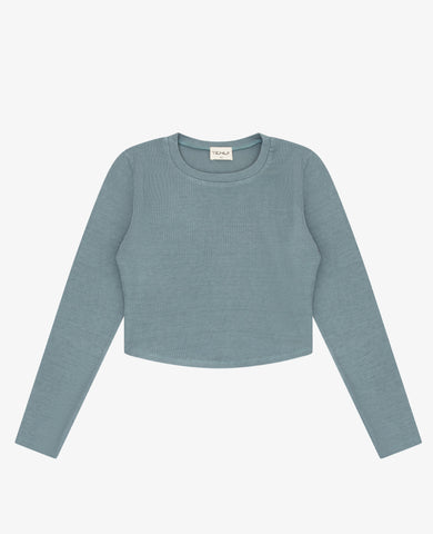 Ribbed L/S Top-Blue Moon