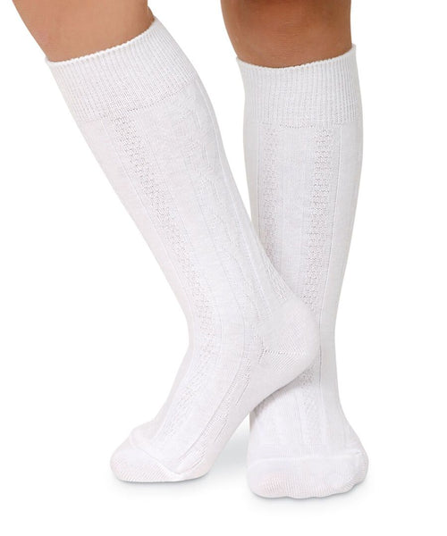 Jefferies Cable Knee Highs - White