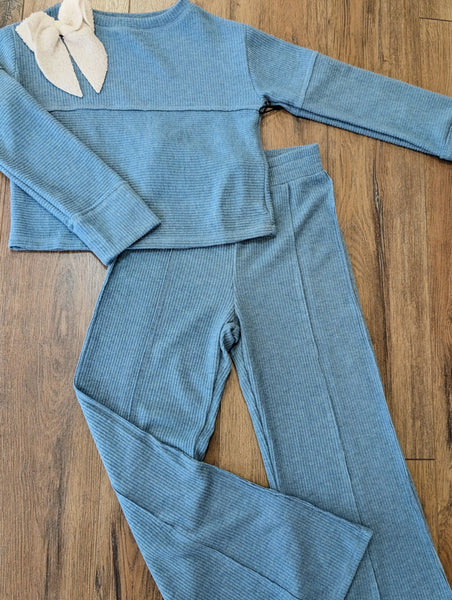 Hacci Ribbed  Pant-Glacier