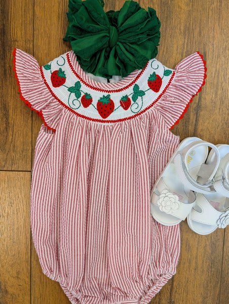 Strawberry Smocked Bubble
