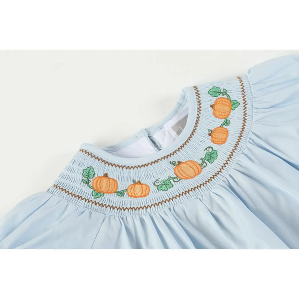 Pumpkin Smocked Dress & Bloomers