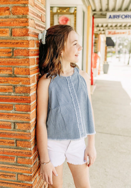 Denim Striped Top