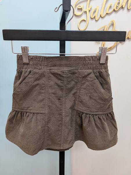 Corduroy Mini Skirt in Chocolate