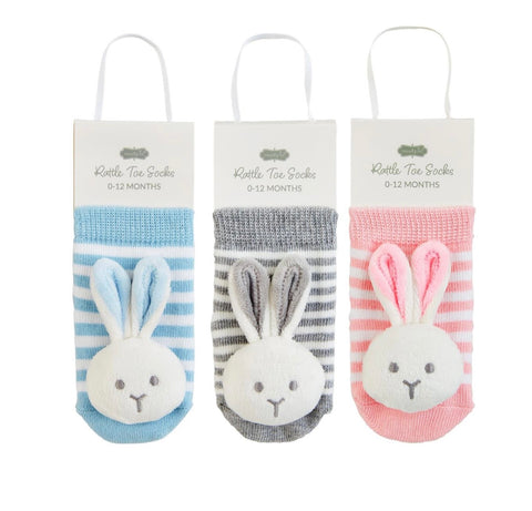 Bunny Rattle Socks