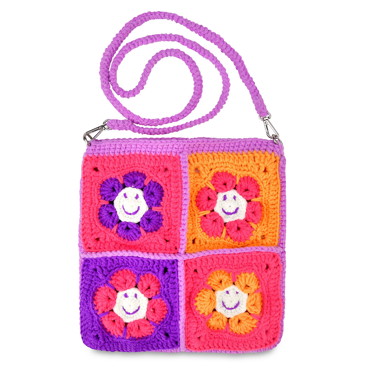 Groovy Smiles Crocheted Bag