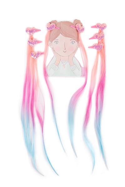 Hearts Hair Extensions-Pastel