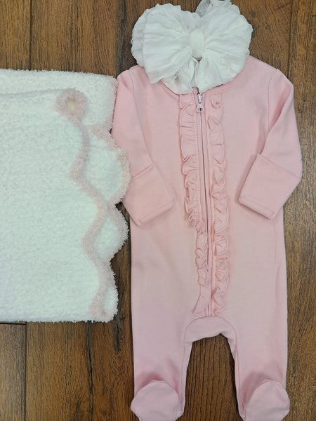 Ruffle Zipper Footie