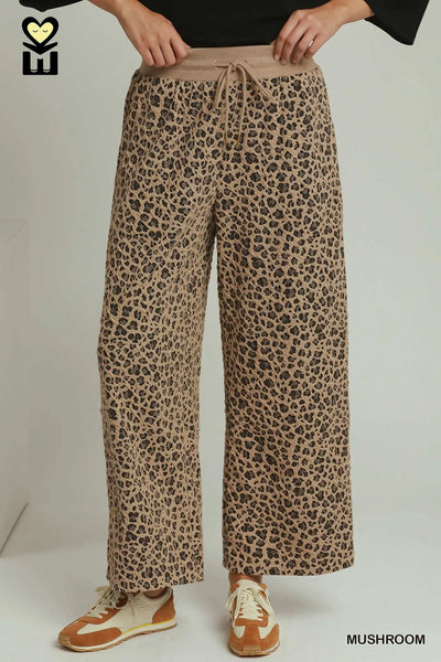 Leopard Jacquard Straight Pants