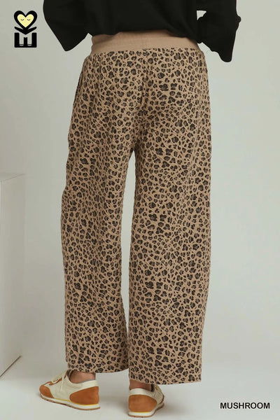 Leopard Jacquard Straight Pants