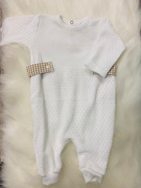 Gingham Tab Romper in Khaki