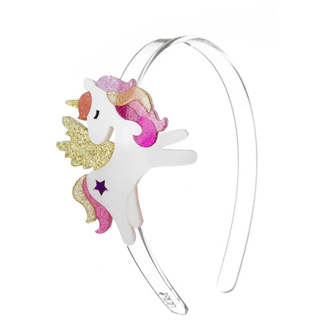 Coral Glitter Unicorn Headband