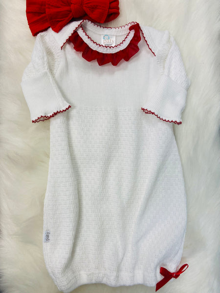 Day Gown with Red Chiffon
