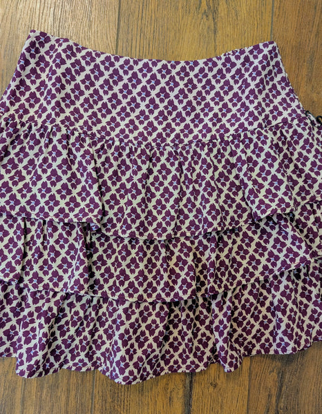 Tiered Mini Skirt in Cranberry