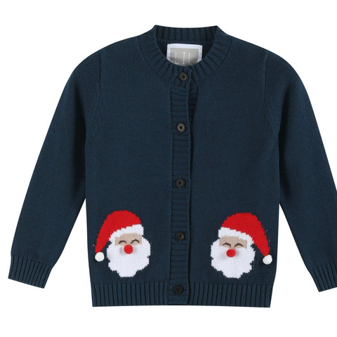 Navy Santa Cardigan
