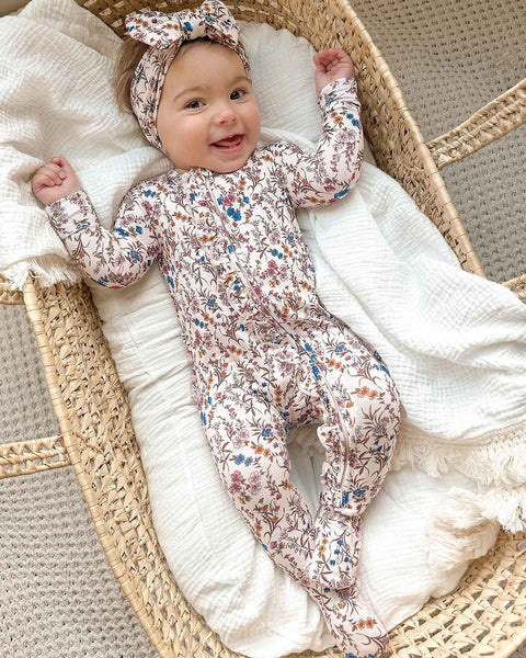 Ariana Ruffled Zippered Footie