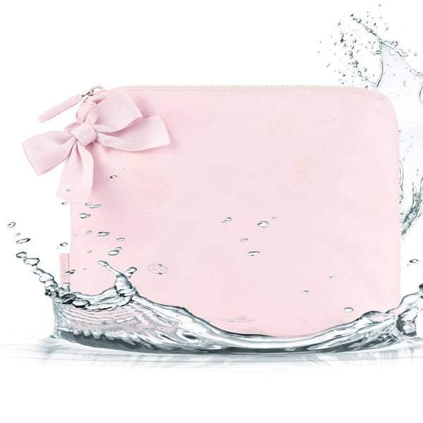 Ballet Pink Bow Crinkle Makeup Bag