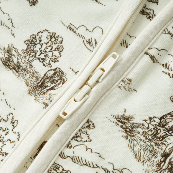 Country Toile Zipper Footie