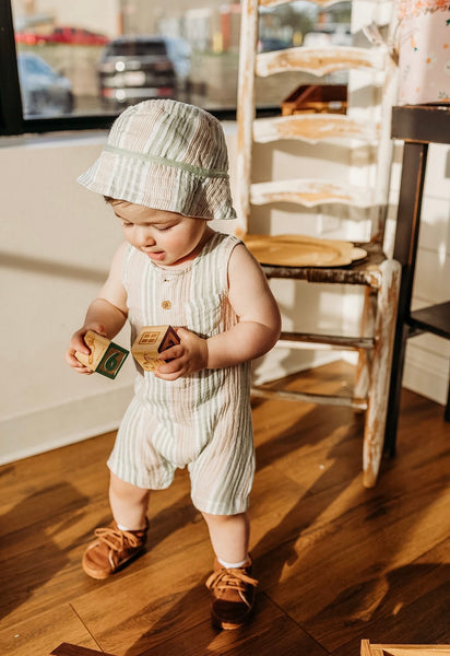 Striped Rompere & Hat