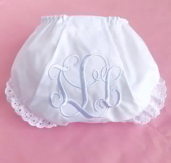 White Eyelet Diaper Cover