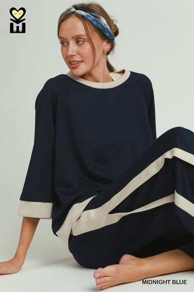 Black Color Block Top
