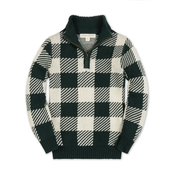 Green Check Half Zip