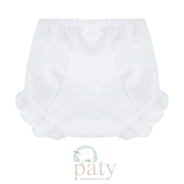 White Eyelet Diaper Cover