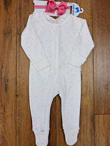 Swiss Dot Zipper Footie