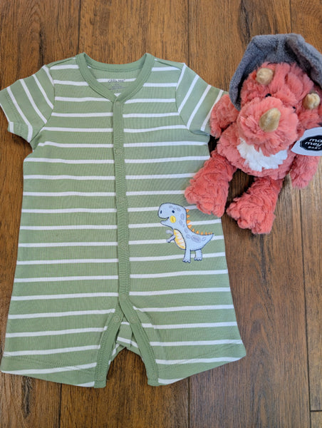Striped Dino Romper