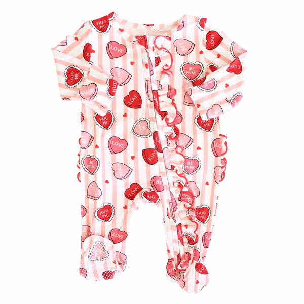 Sweet Like Candy Ruffle Zipper Footie
