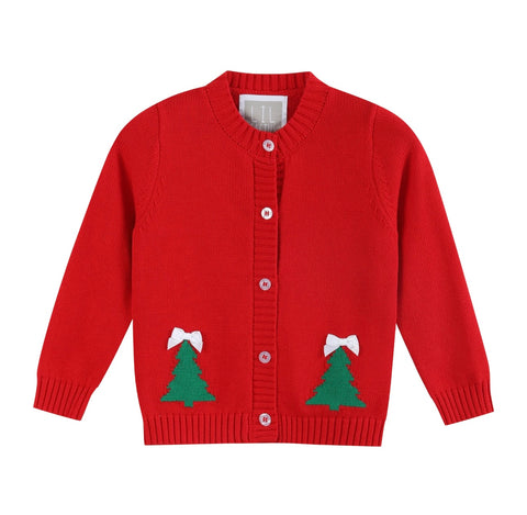 Red Christmas Tree Cardigan