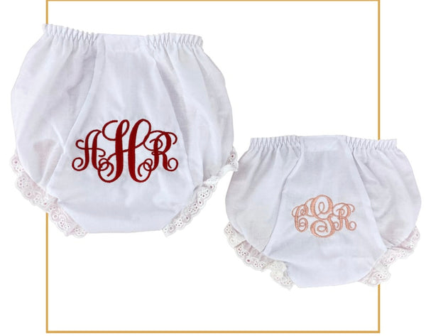 White Eyelet Diaper Cover