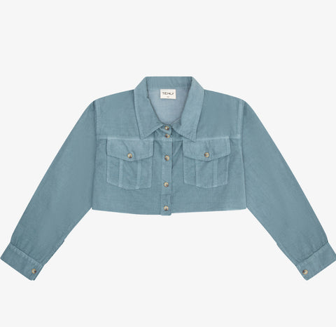 Corduroy Utility Jacket-Blue Moon