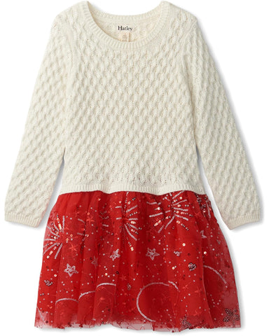 Red Sparkle Sweater Tulle Dress