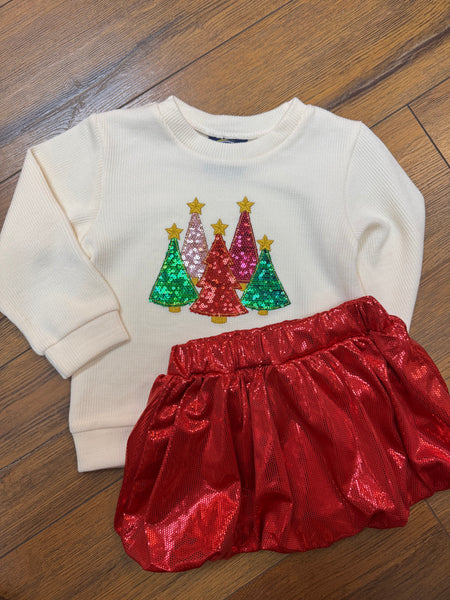 Bubble Skort in Red Sparkle