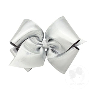 Silver Metallic King Overlay Bow