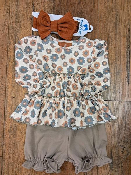 Floral Bloomer Set - Mocha