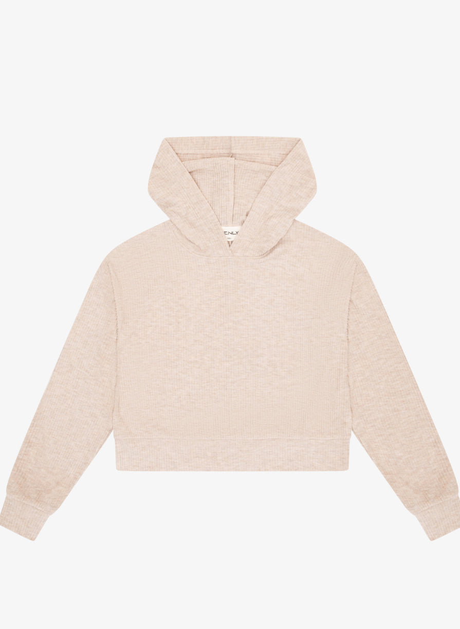 Ribbed Hoodie-Latte