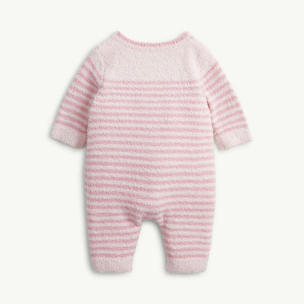 Chenille Sweater Romper -Pink
