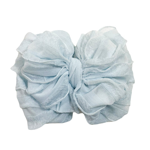 Ruffled Headband-Sky Blue