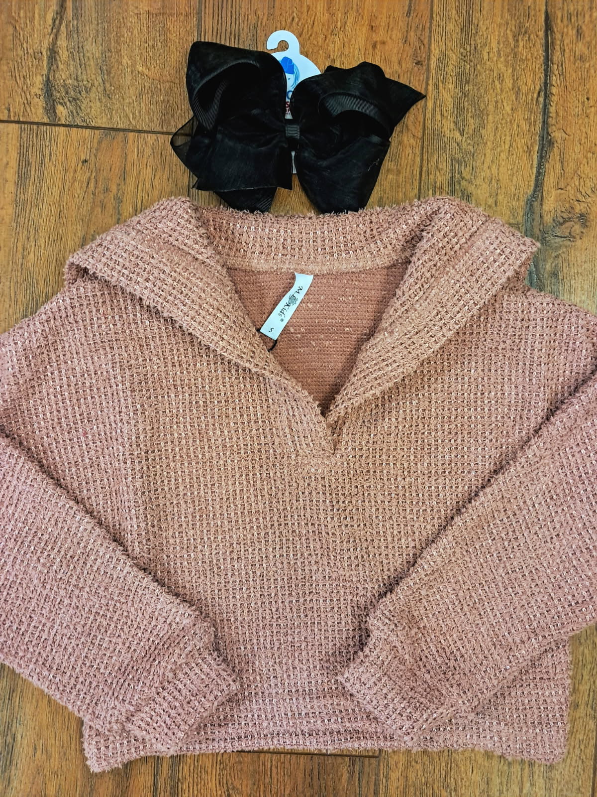 Dusty PInk Collar Sweater