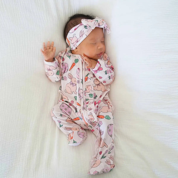 Hoppy Spring Ruffle Footie