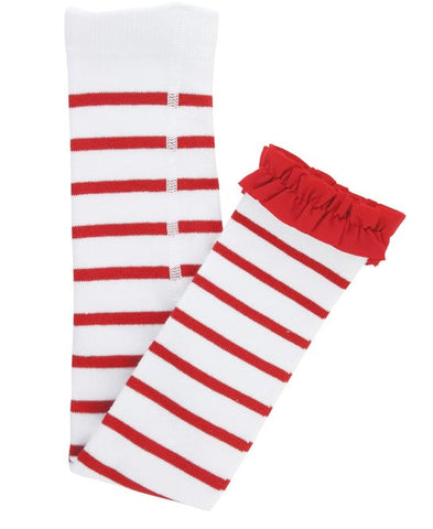 Red & White Stripe Footless Tights