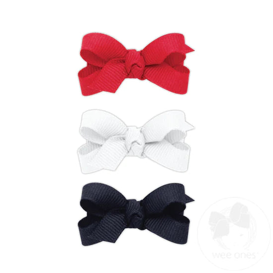 Baby Basic Bows-Red/White/Navy