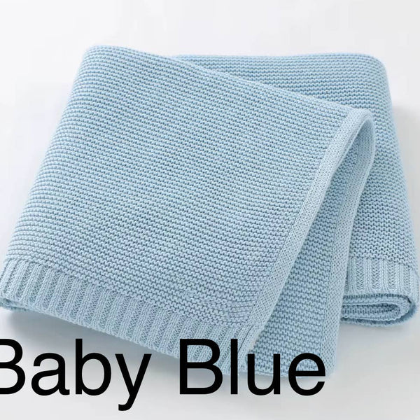 Knit Baby Blue Blanket