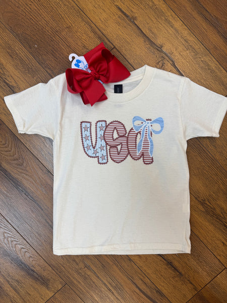 Stars & Stripes USA Bow Tee