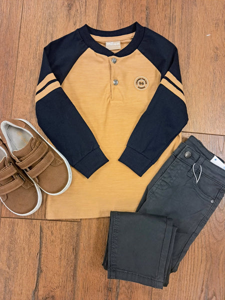 Raglan Shirt Camal/Navy