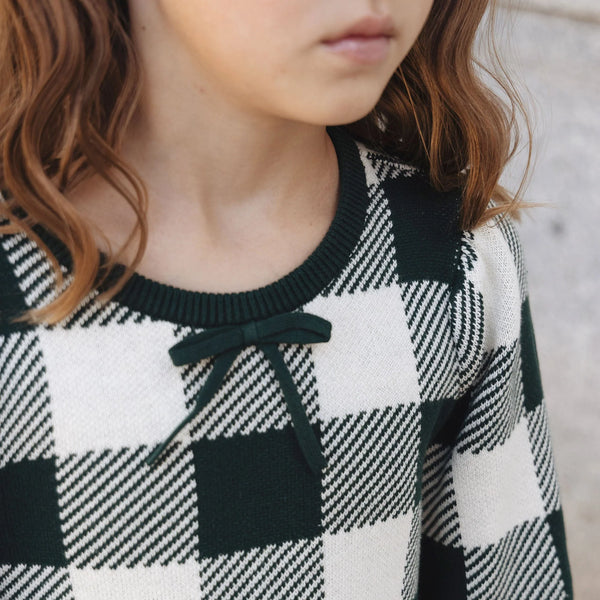 Green Check Sweater Dress