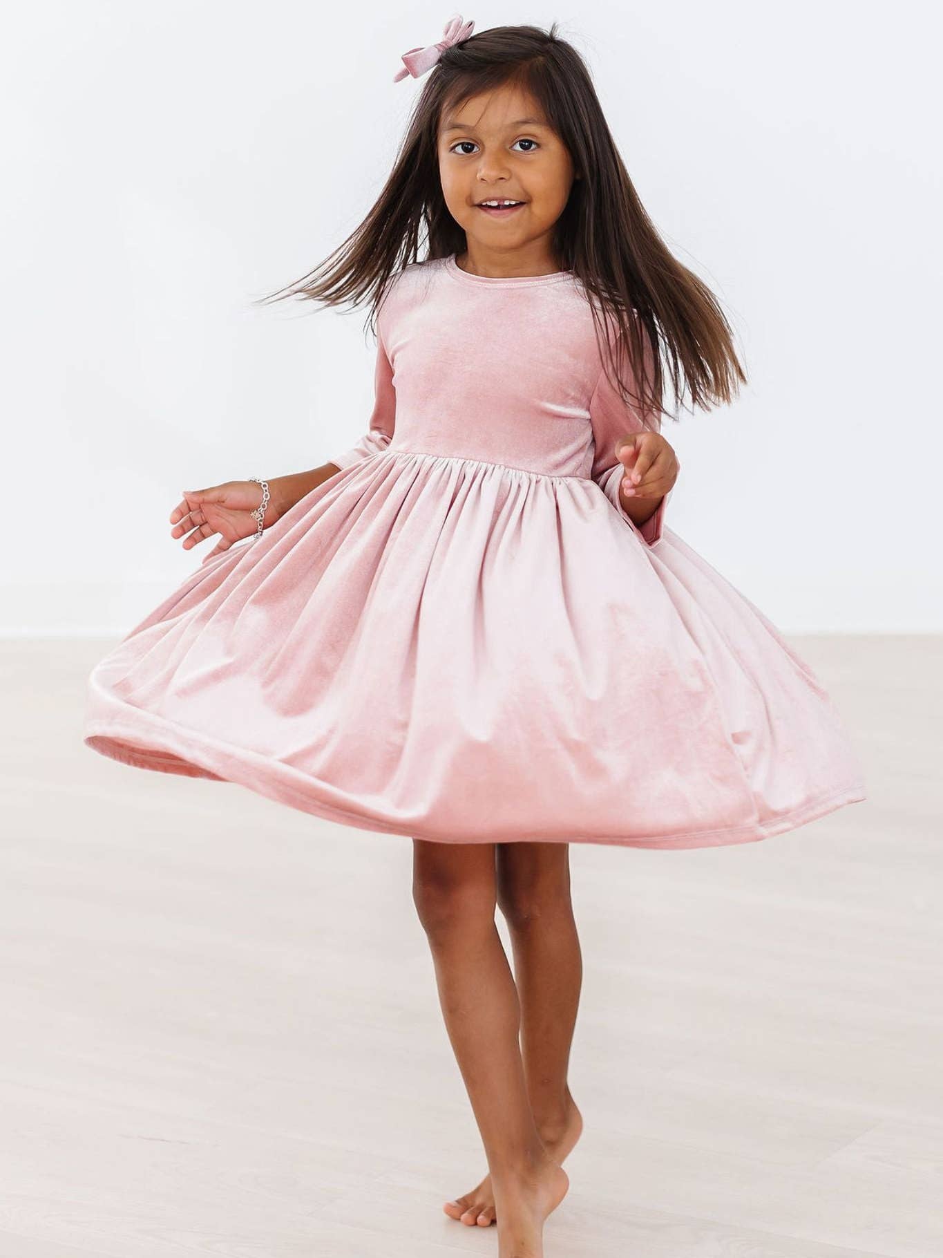 Vintage Pink Velvet Dress