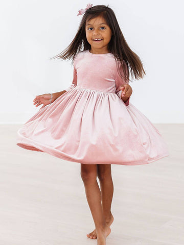 Vintage Pink Velvet Dress