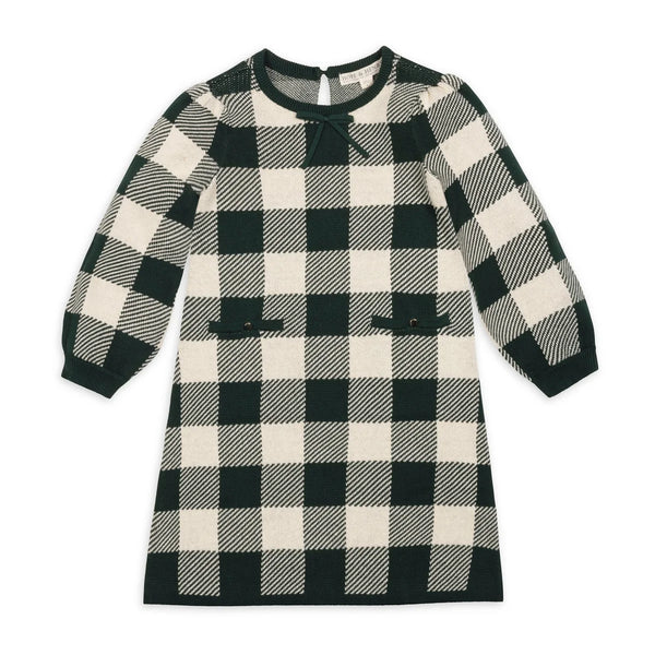 Green Check Sweater Dress